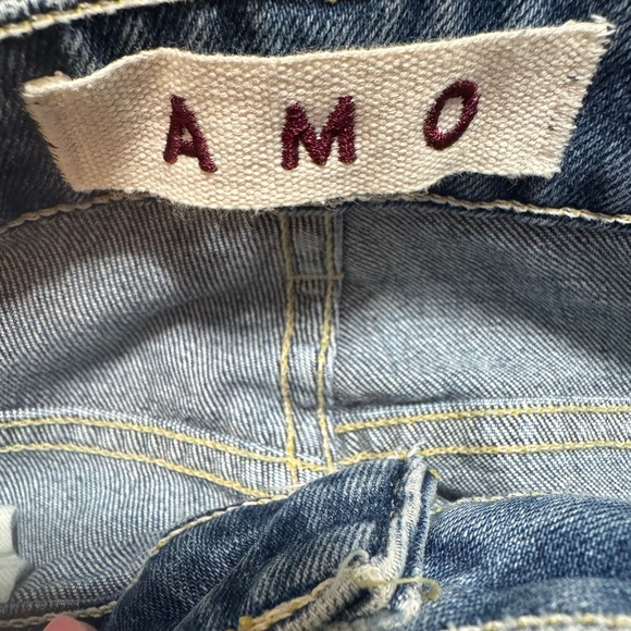 AMO Women’s High Rise Stix Crop Jeans – Size 29, Medium Wash,‎ Distressed - Picture 3 of 4